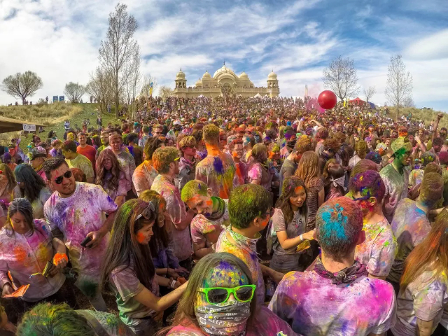 Spring Colors: Holi at Sri Radha Krishna Temple, Utah - Spanish Fork | Secret World Trip Planner