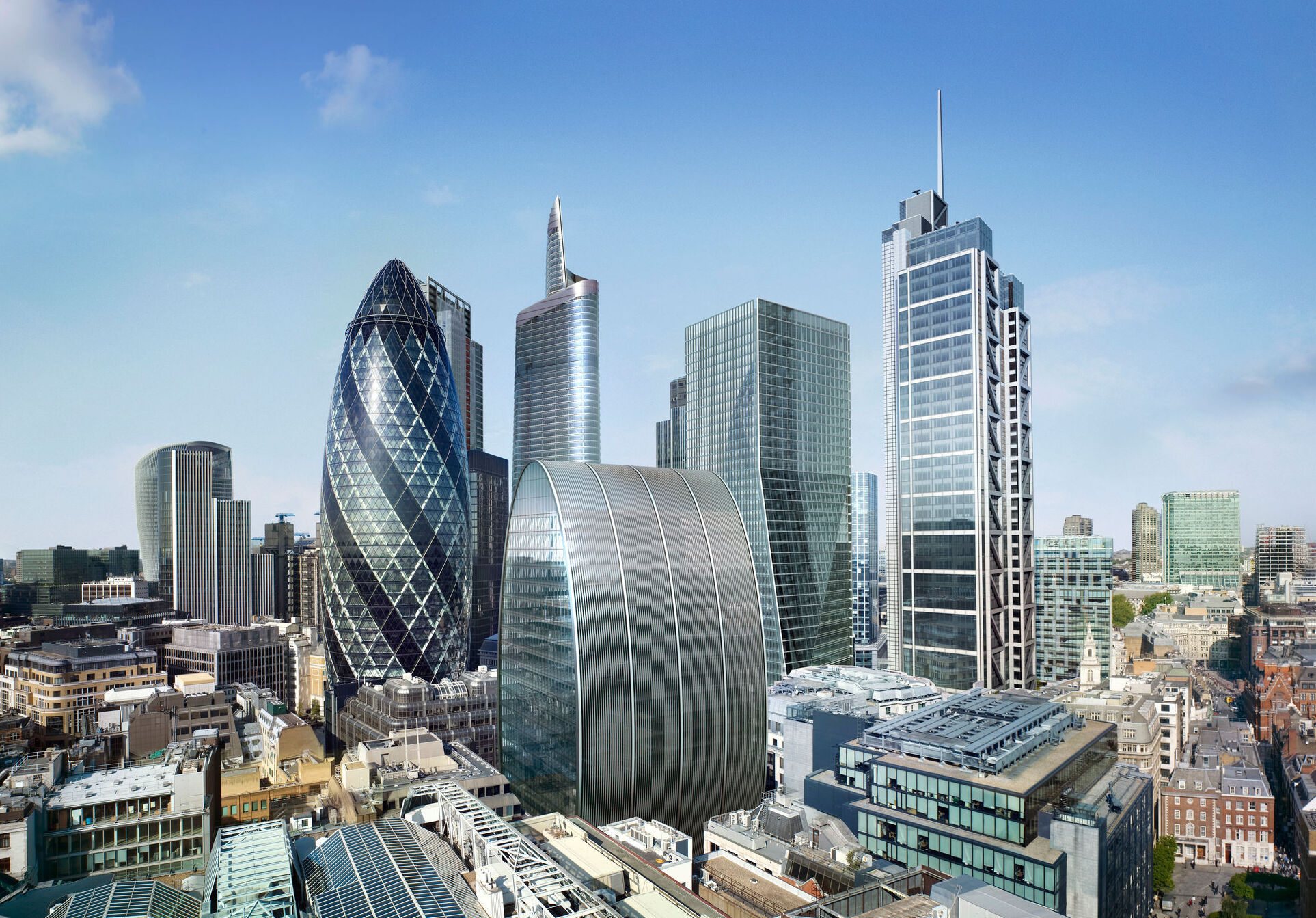 30 St. Mary Axe ist ein beliebtes Wahrzeichen der Stadt London — 30 St Mary Axe