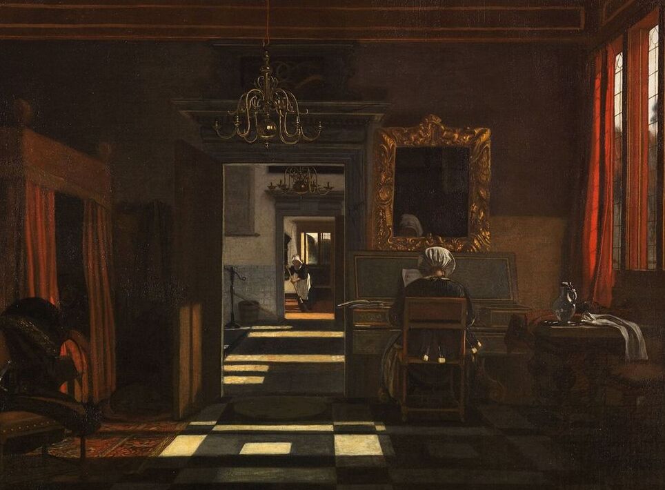 De Witte: Interno con una donna al virginale — Rotterdam